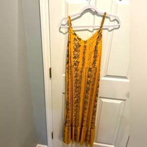 Floral Yellow Maxi Dress NWT